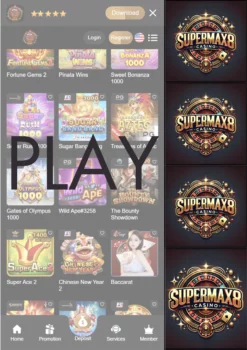 User logging into a gaming account on SuperMax888 with fields for username and password.