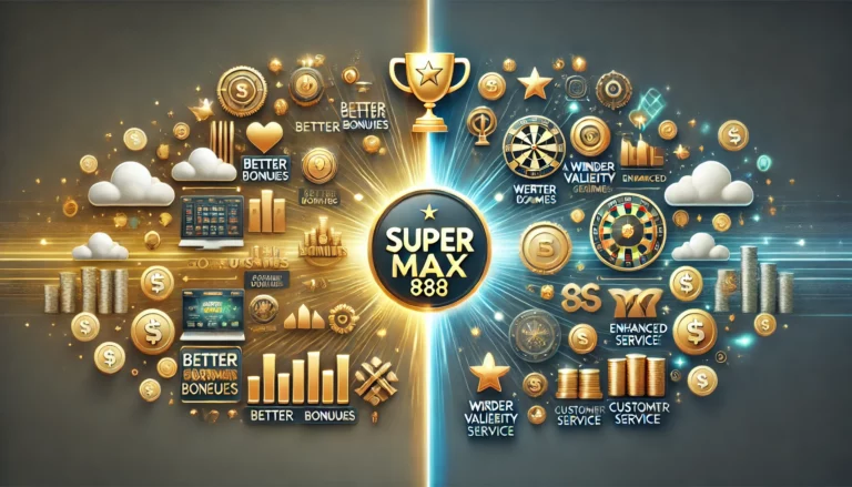 SuperMax888 comparison with other casinos featuring better bonuses, more games, and superior service.